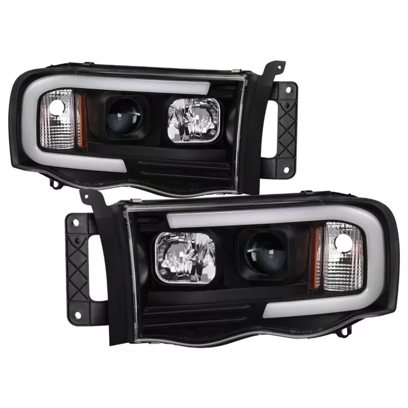 Spyder 02-05 Dodge Ram 1500 Light Bar Projector Headlights – Black (PRO-YD-DR02V2-LB-BK) 5084606