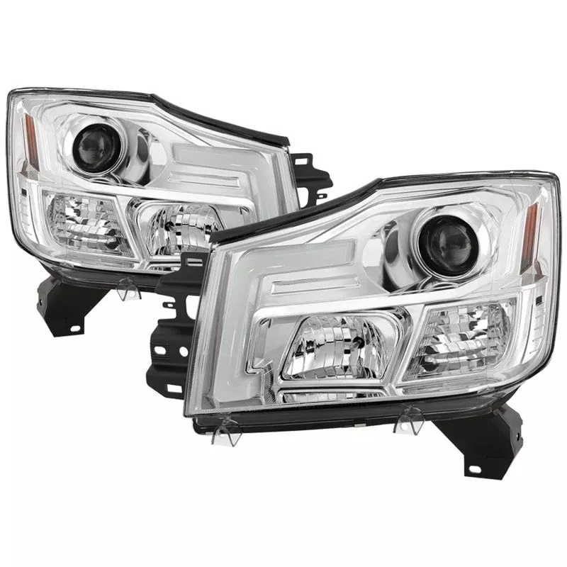 Spyder 04-15 Nissan Titan / 04-07 Nissan Armada V2 Projector Headlights – Chrome PRO-YD-NTI04-DRL-C 5085498