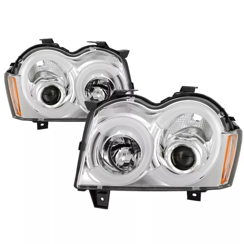 Spyder 05-07 Jeep Grand Cherokee – Light Bar Projector Headlights – Chrome – PRO-YD-JGC05V2-LB-C 5086112