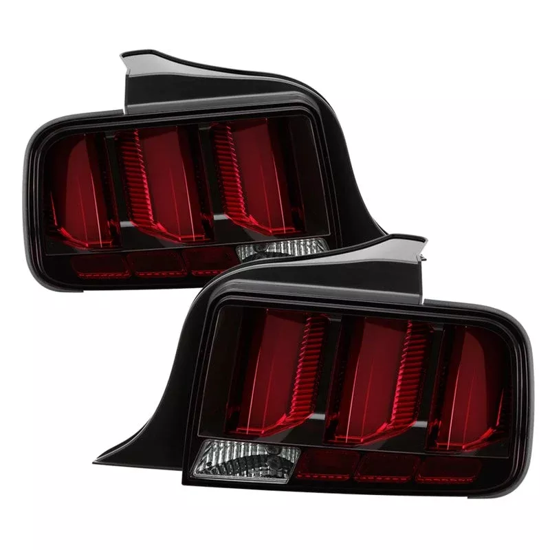 Spyder 05-09 Ford Mustang (Red Light Bar) LED Tail Lights – Black ALT-YD-FM05V3-RBLED-BK 5086716