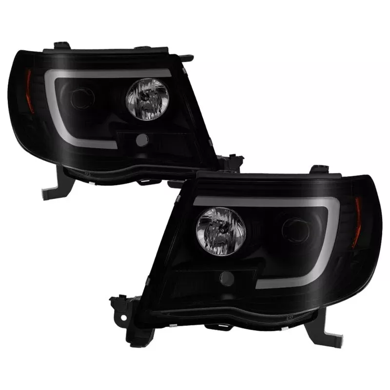 Spyder 05-11 Toyota Tacoma Ver 2 Proj Headlights – Light Bar DRL – Black Smoke PRO-YD-TT05V2-LB-BSM 5085771