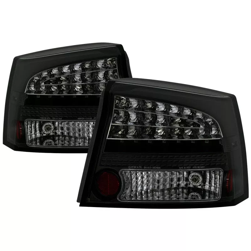Spyder 06-08 Dodge Charger LED Tail Lights – Black Smoke ALT-YD-DCH05-LED-BSM 5084408