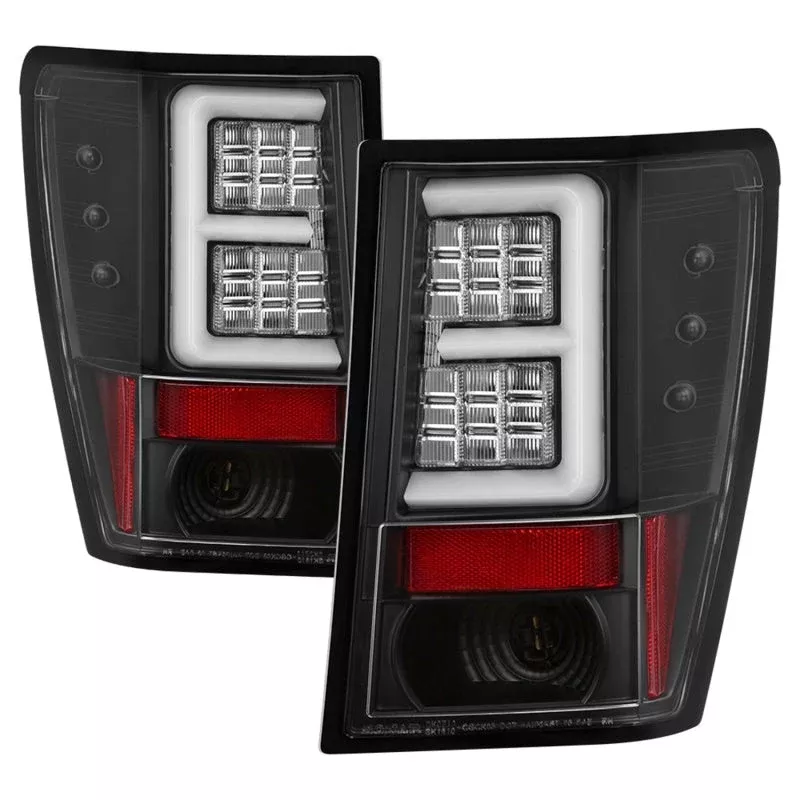 Spyder 07-10 Jeep Grand Cherokee Light Bar LED Tail Lights – Black ALT-YD-JGC07V2-LB-BK 5086655