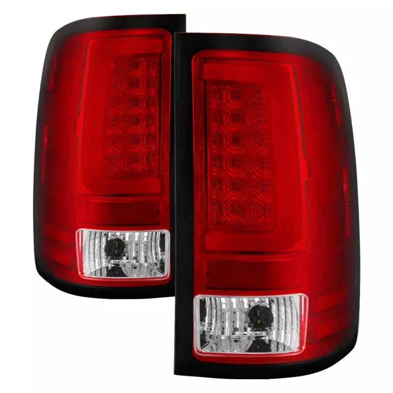 Spyder 07-13 GMC Sierra 1500 V2 Light Bar LED Tail Lights – Red Clear (ALT-YD-GS07V2-LBLED-RC) 5084767