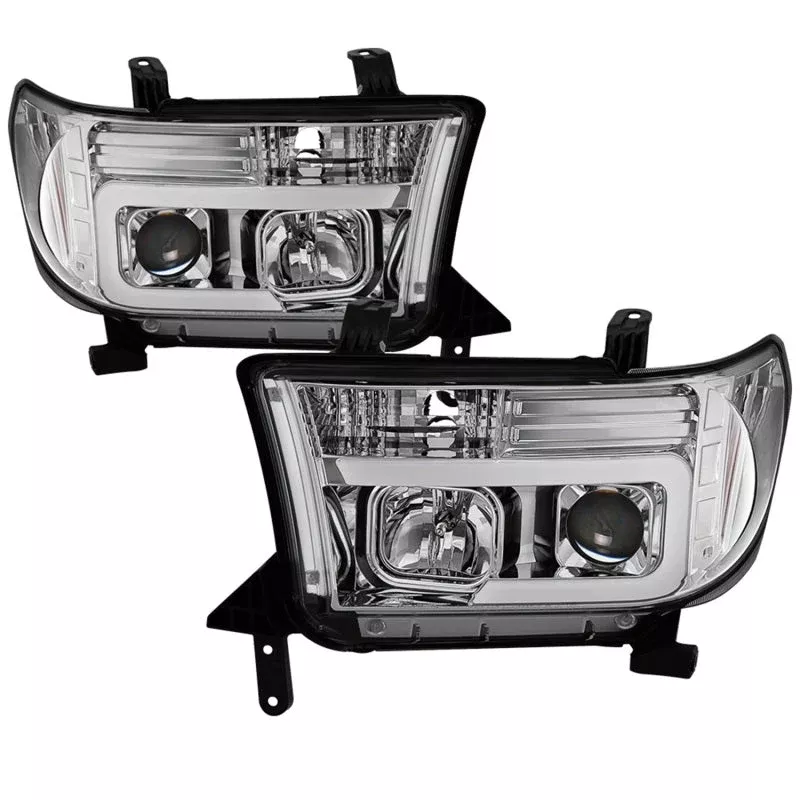 Spyder 07-13 Toyota Tundra V2 Light Bar DRL Projector Headlights – Chrome (PRO-YD-TTU07V2-LB-C) 5084651