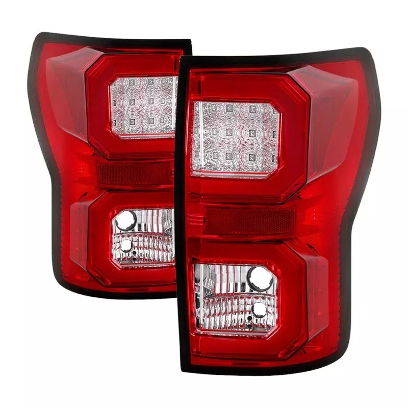 Spyder 07-13 Toyota Tundra V2 Light Bar LED Tail Lights – Red Clear ALT-YD-TTU07V2-LB-RC 5085450