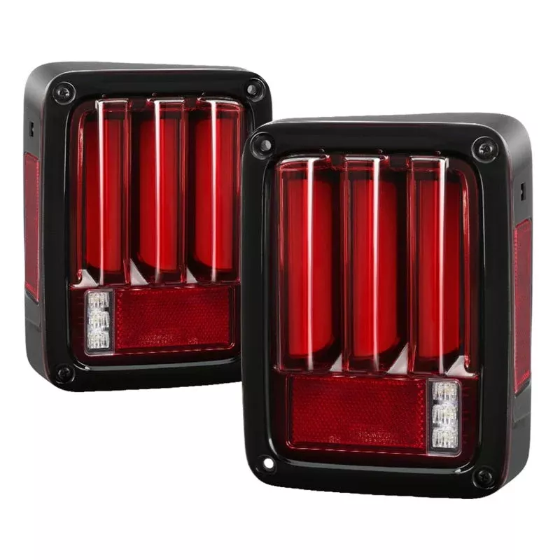 Spyder 07-16 Jeep Wrangler Version 2 Light Bar LED Tail Lights – Red Clear (ALT-YD-JWA07V2-LBLED-RC) 5084798