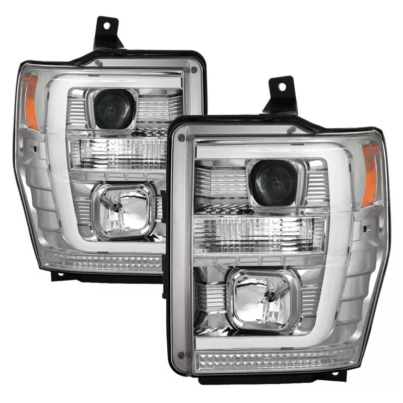 Spyder 08-10 Ford F-250 Super Duty V2 Light Bar DRL Projector Headlights – Chrm (PRO-YD-FS08V2-LB-C) 5084699