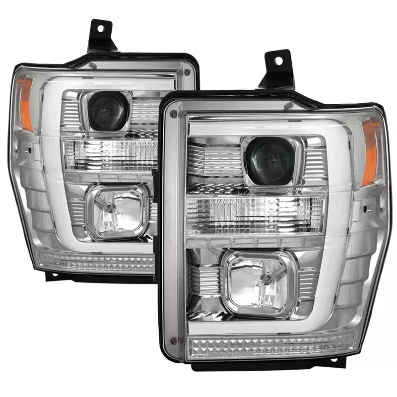 Spyder 08-10 Ford F-250 Ver 2 Proj Headlight – Switch Back Light Bar – Chrome – PRO-YD-FS08V2-SBLB-C 5086211