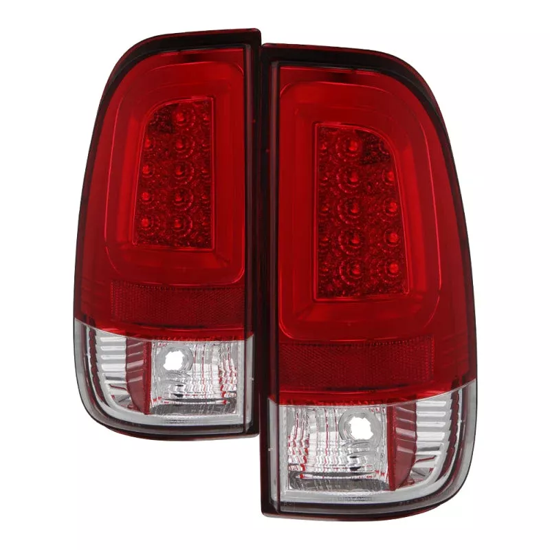 Spyder 08-16 Ford Super Duty F-250 V3 Light Bar LED Tail Lights – Red Clear (ALT-YD-FS07V3-LBLED-RC) 5084736