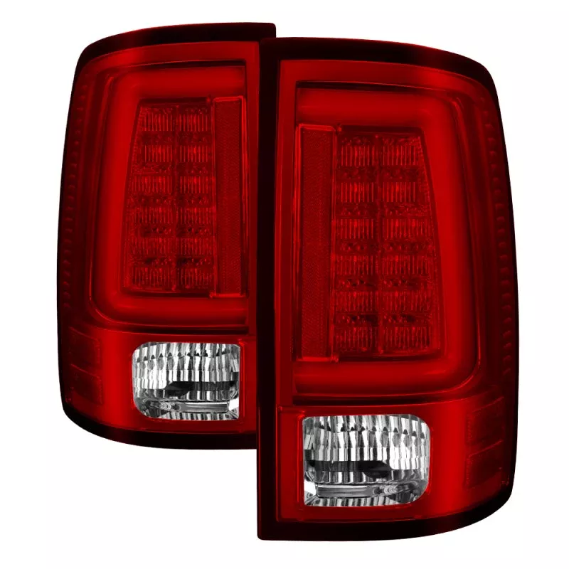 Spyder 09-16 Dodge Ram 1500 Light Bar LED Tail Lights – Red Clear ALT-YD-DRAM09V2-LED-RC 5084040