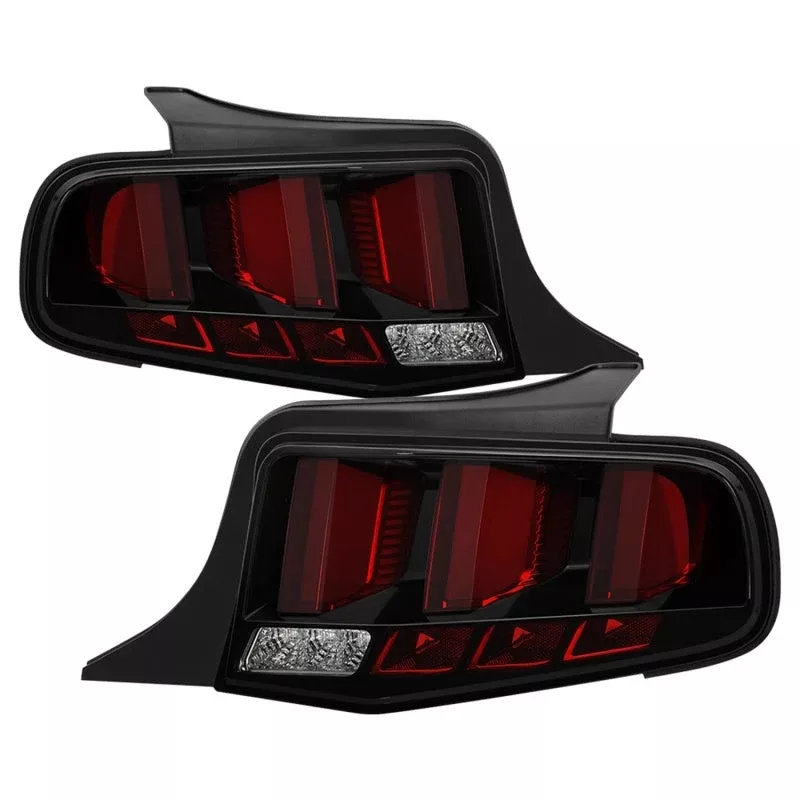 Spyder 10-12 Ford Mustang Red Light Bar LED Sequential Tail Lights – Blk ALT-YD-FM10-RBLED-BK 5085092