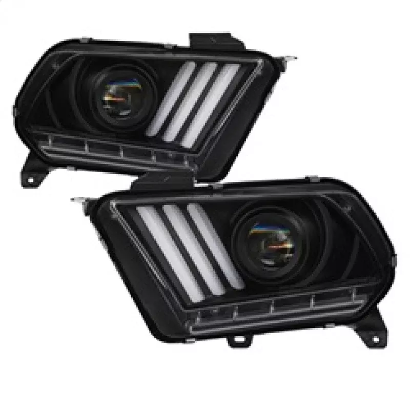 Spyder 10-13 Ford Mustang – Halogen – Projector Headlights – LED Signals -Black (PRO-YD-FM2010V2-BK) 5085429