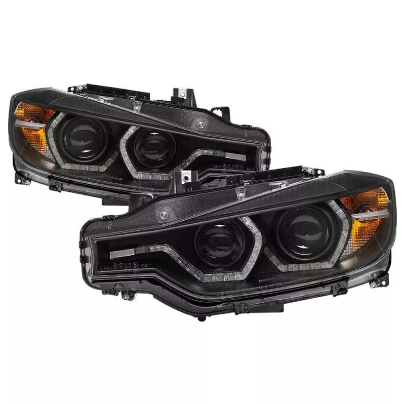 Spyder 12-14 BMW F30 3 Series 4DR Projector Headlights – LED DRL – Black (PRO-YD-BMWF3012-DRL-BK) 5084347