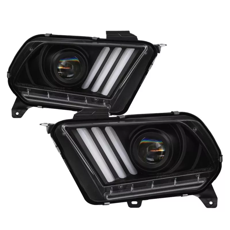 Spyder 13-14 Ford Mustang (HID Only) Projector Headlights w/Turn Signals – Blk PRO-YD-FM13HID-BK 5085559