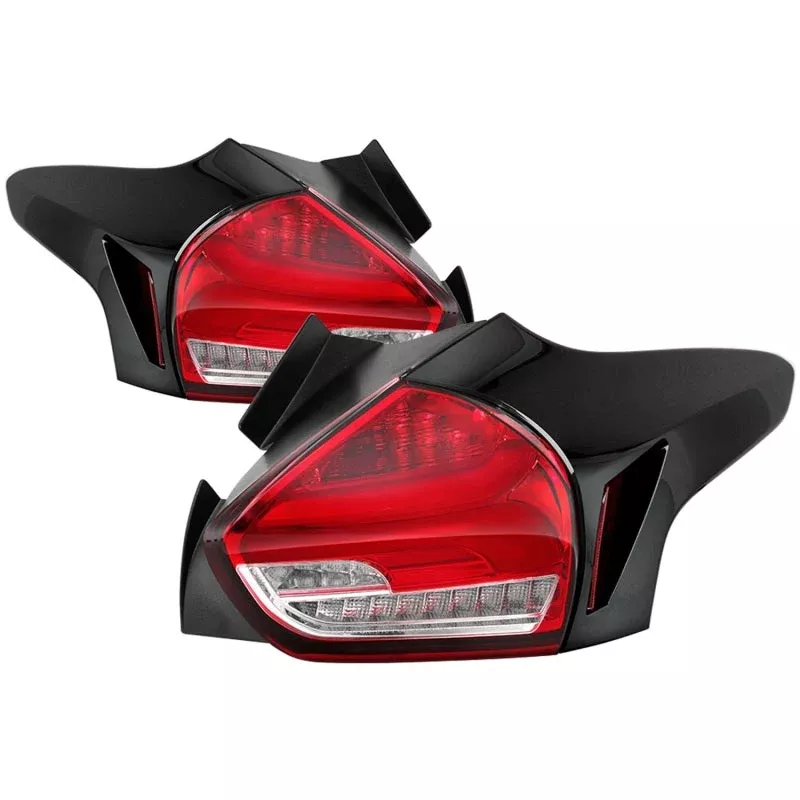 Spyder 15-17 Ford Focus Hatch LED Tail Lights w/Indicator/Reverse – Red Clr (ALT-YD-FF155D-LED-RC) 5085726