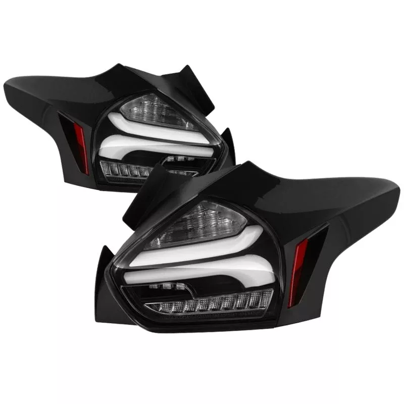Spyder 15-17 Ford Focus Hatchback LED Tail Lights w/Indicator/Reverse – Black (ALT-YD-FF155D-LED-BK) 5085719