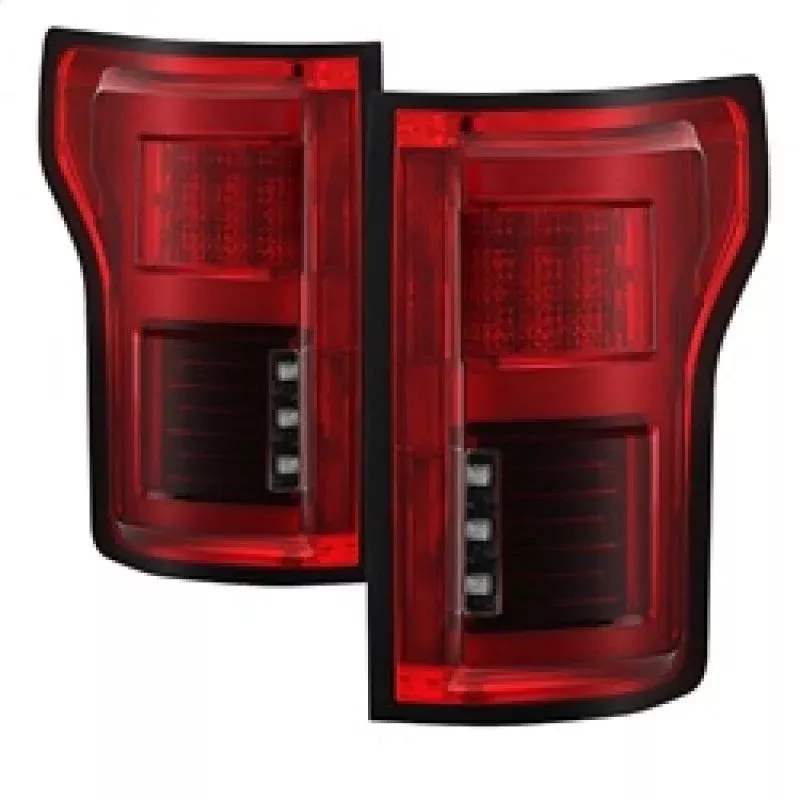 Spyder 15-18 Ford F-150 LED Tail Lights (w/Blind Spot) – Red Clear (ALT-YD-FF15015BS-LBLED-RC) 5085320