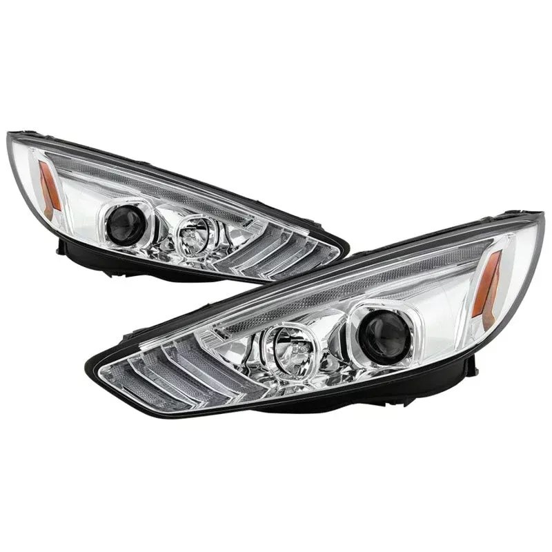 Spyder 15-18 Ford Focus Projector Headlights – Seq Turn Light Bar – Chrome PRO-YD-FF15-LBSEQ-C 5086457