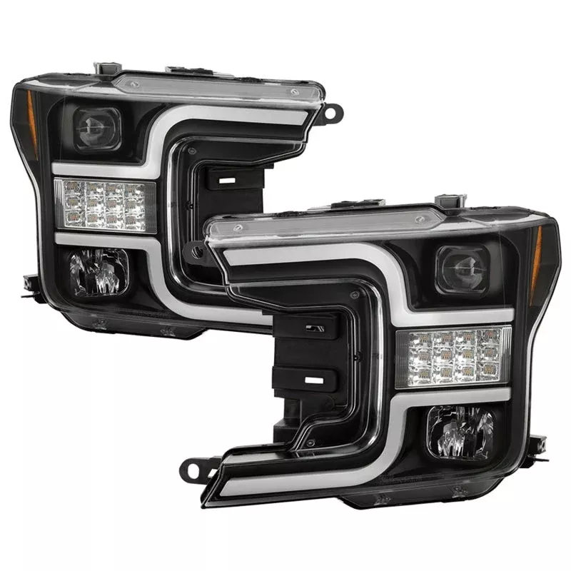 Spyder 18-19 Ford F-150 Proj Headlights – Halogen Model – LED Seq Turn – Blk PRO-YD-FF15018-LBSEQ-BK 5086648
