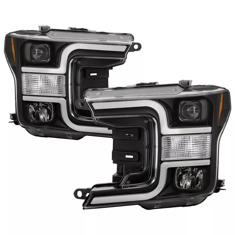 Spyder 18-19 Ford F-150 Projector Headlights – Halogen Model Only – Black PRO-YD-FF15018-LB-BK 5086624