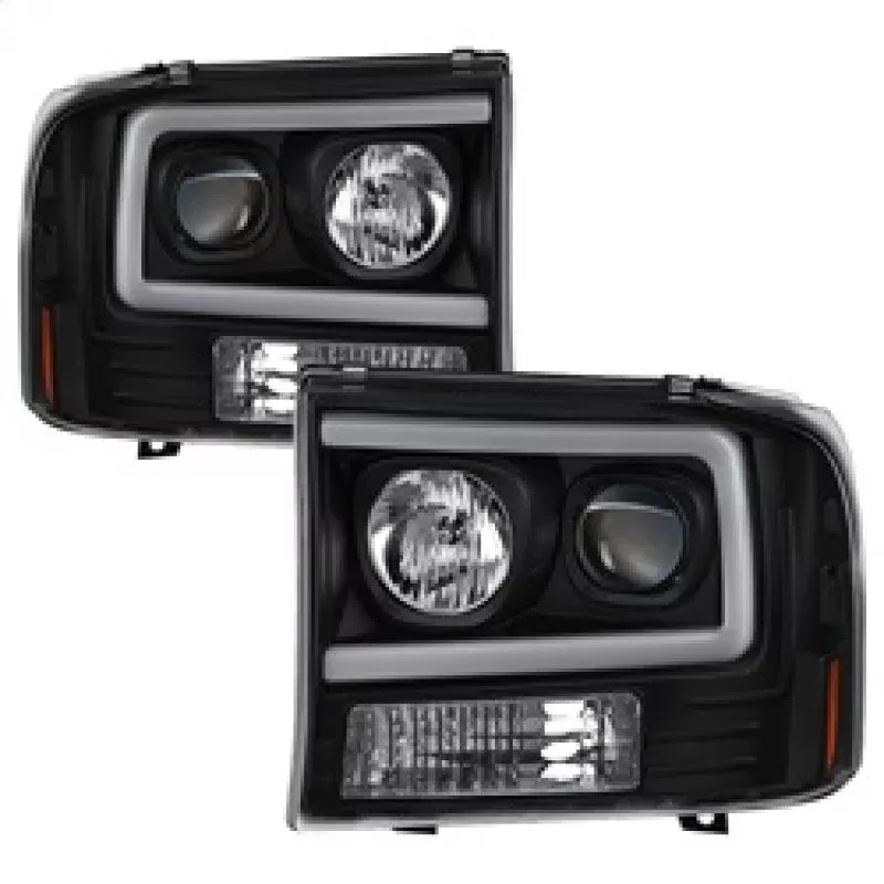Spyder 99-04 Ford F250 Super Duty Projector Headlights – Light Bar – Black PRO-YD-FF25099V2-LB-BK 5084491