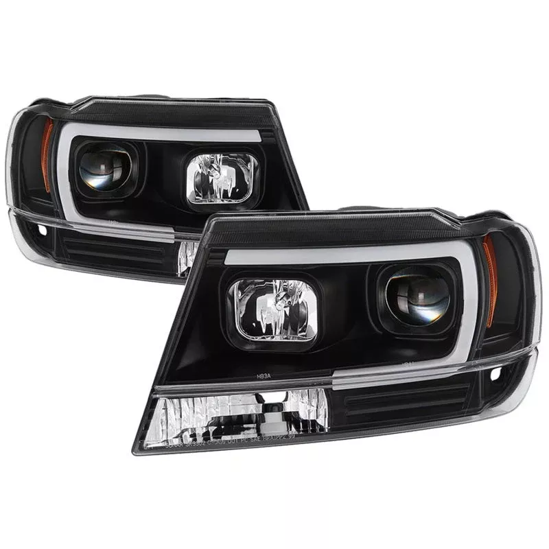 Spyder 99-04 Jeep Grand Cherokee Projector Headlights – Light Bar DRL LED – Black 5085221