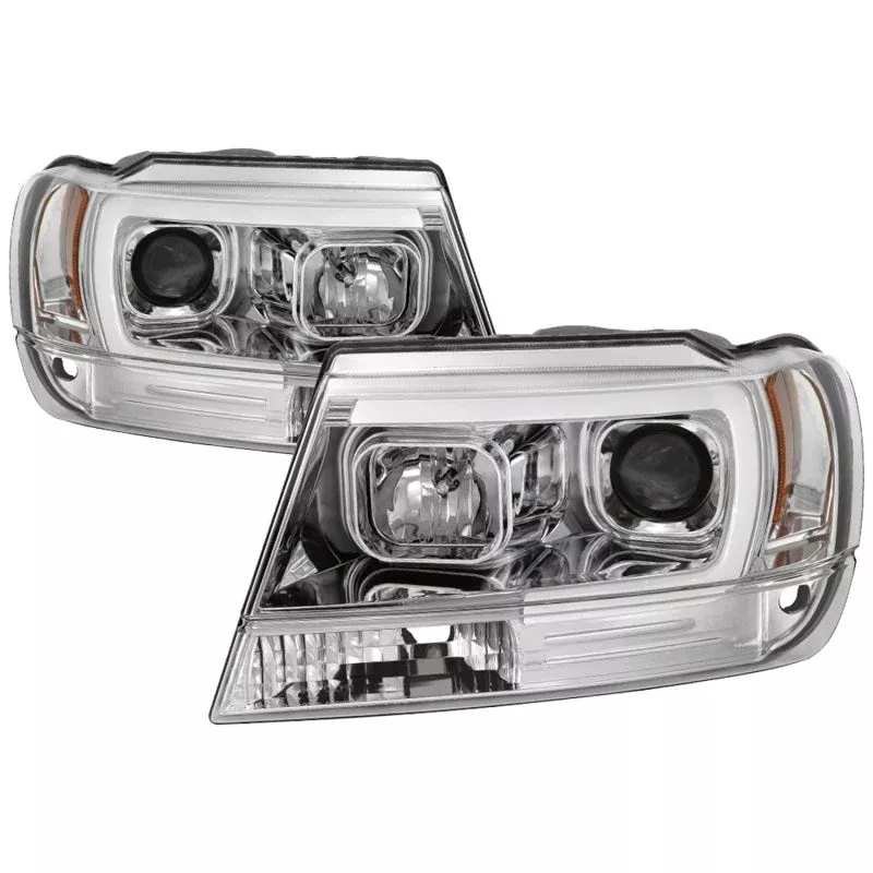 Spyder 99-04 Jeep Grand Cherokee Projector Headlights – Light Bar DRL LED – Chrome 5085214