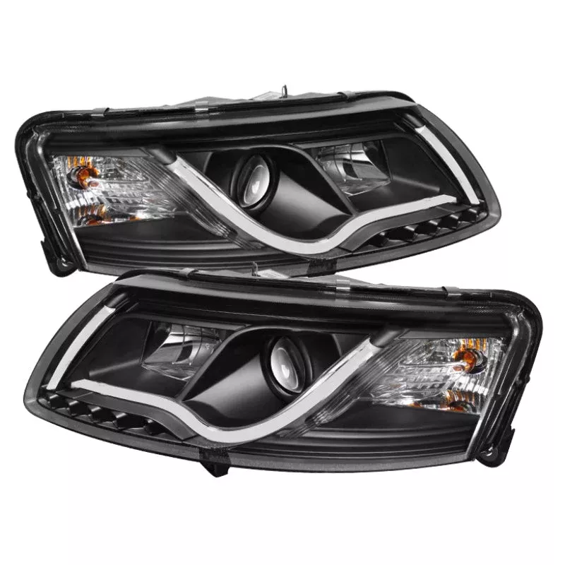 Spyder Audi A6 05-07 Projector Headlights Halogen Light Tube DRL Blk PRO-YD-ADA605-LTDRL-BK 5071903