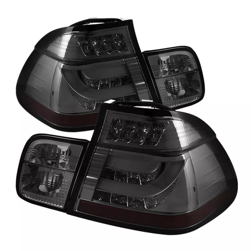 SPYDER BMW E46 3-Series 02-05 4Dr Light Bar Style LED Tail Lights Smoke ALT-YD-BE4602-4D-LBLED-SM 5015952