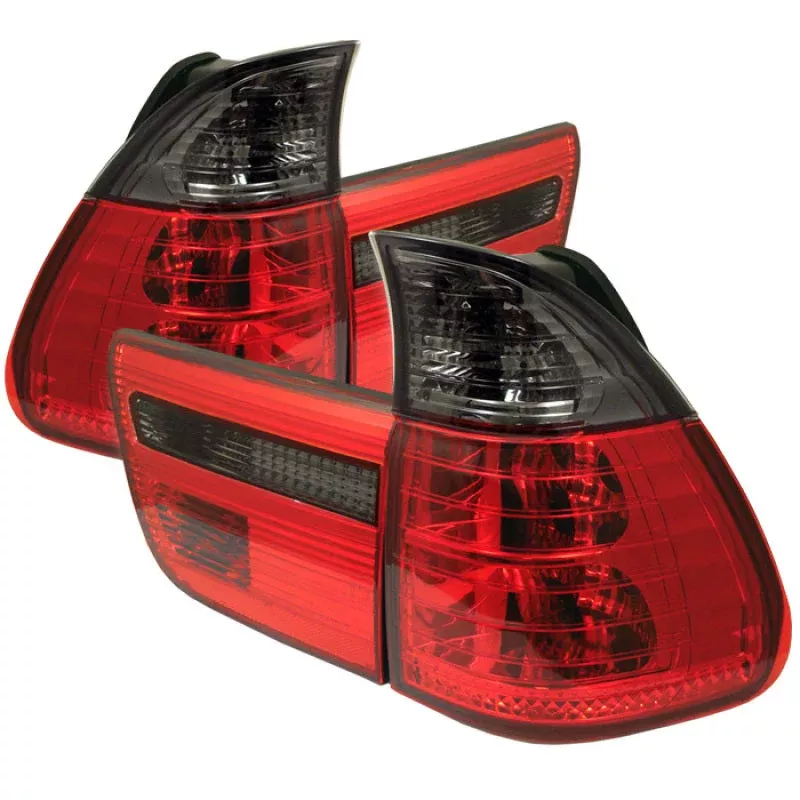 Spyder BMW E53 X5 00-06 4PCS Euro Style Tail Lights- Red Smoke ALT-YD-BE5300-RS 5000842