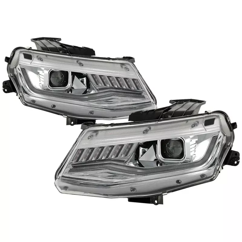Spyder Chevy Camaro 16-18 Halogen Model Projector Headlights Chrome PRO-YD-CCAM16HALSI-SEQ-C 5087348