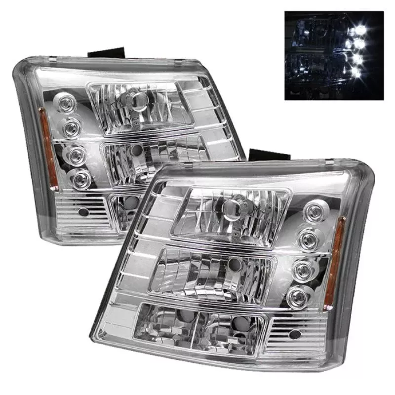 Spyder Chevy Silverado 1500 03-061PC W/ Bumper Lights Crystal Headlights Chrm HD-YD-CS03-1PC-AM-C 5012401