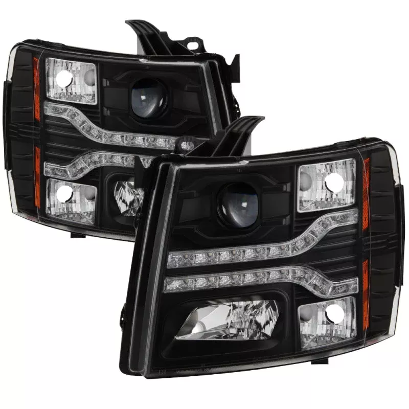 Spyder Chevy Silverado 1500 07-13 V2 Projector Headlights – LED DRL – Black PRO-YD-CS07V2-DRL-BK 5083524