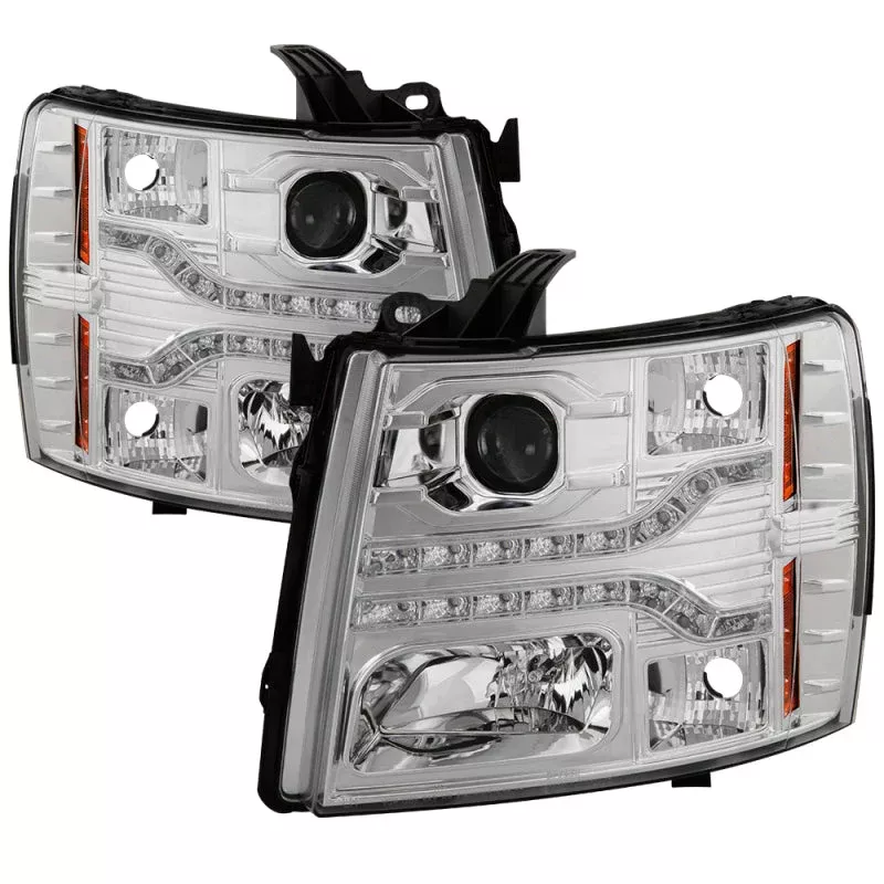 Spyder Chevy Silverado 1500 07-13 V2 Projector Headlights – LED DRL – Chrome PRO-YD-CS07V2-DRL-C 5083586