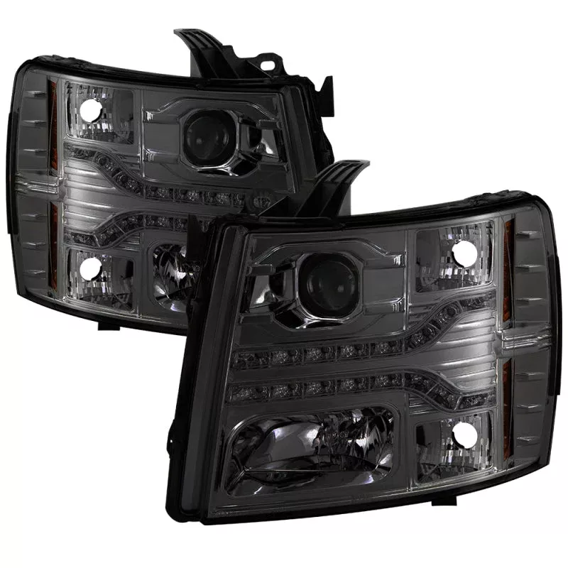 SPYDER Chevy Silverado 1500 07-13 V2 Projector Headlights – LED DRL – Smoke PRO-YD-CS07V2-DRL-SM 5083593