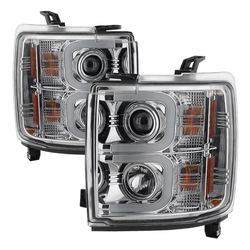 Spyder Chevy Silverado 2014-16 2500 HD Projector Headlights Light Bar DRL Chrm PRO-YD-CSHD14-LBDRL-C 5081049