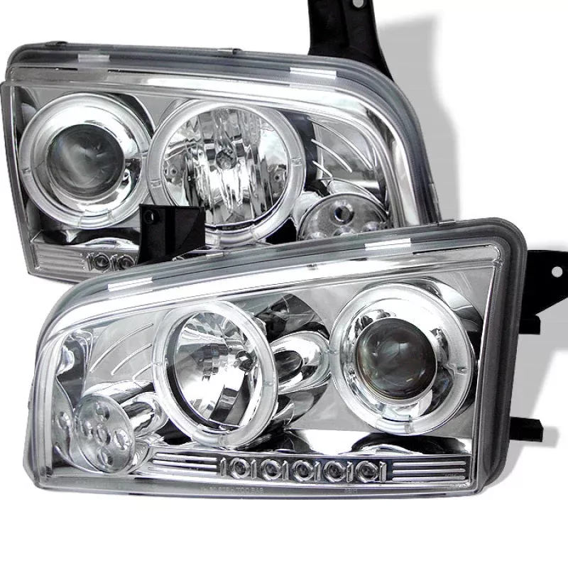 Spyder Dodge Charger 06-10 Projector Headlights Halogen Model- LED Halo LED Chrm PRO-YD-DCH05-LED-C 5009746