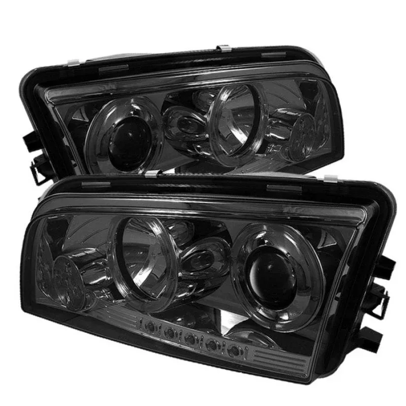Spyder Dodge Charger 06-10 Projector Headlights Halogen Only – LED Halo LED Smke PRO-YD-DCH05-LED-SM 5009753