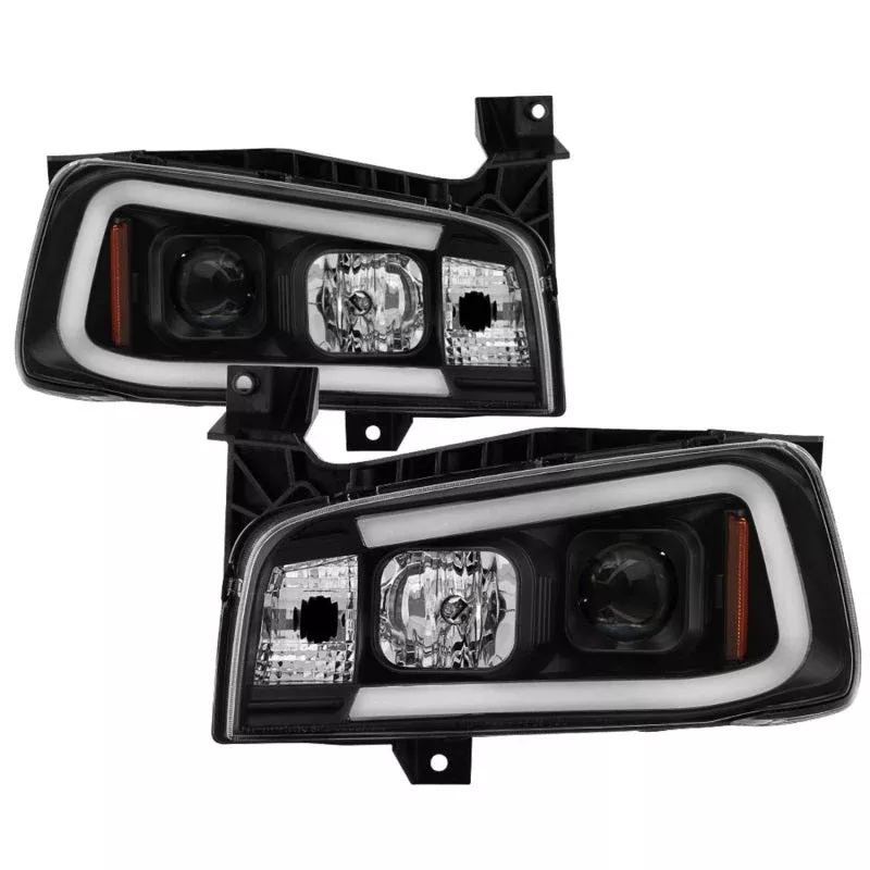 Spyder Dodge Charger 06-10 Projector Headlights – LED Light Bar – Black PRO-YD-DCH05V2-LB-BK 5085245