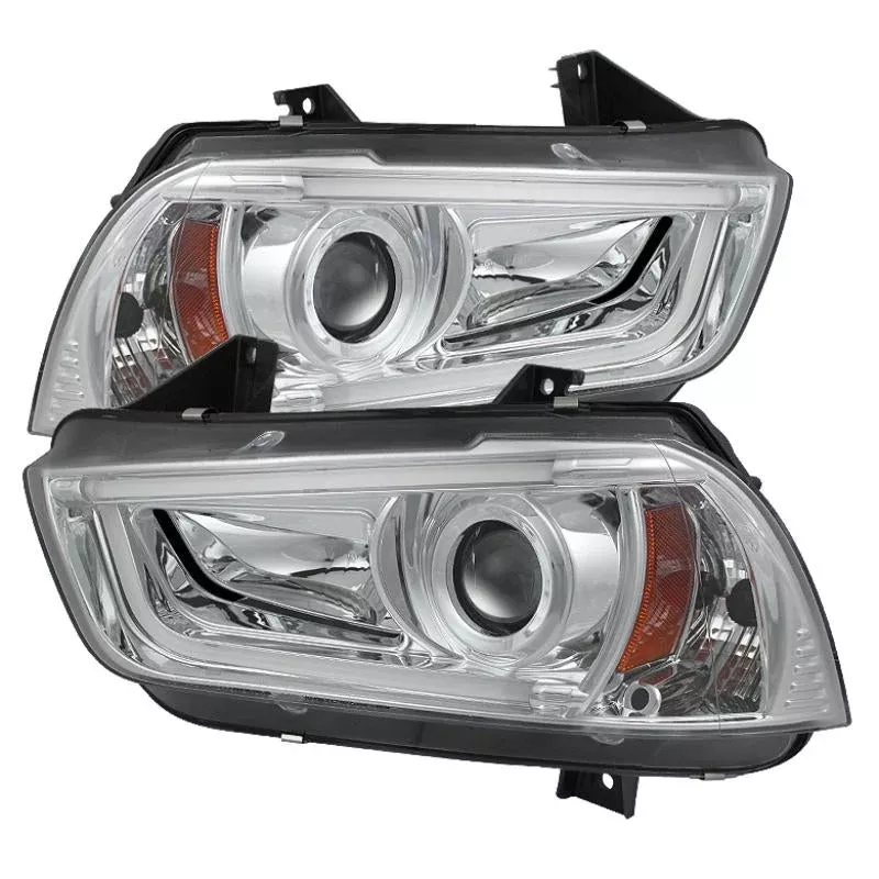 Spyder Dodge Charger 11-14 Projector Headlights Halogen – Light Tube DRL Chrm PRO-YD-DCH11-LTDRL-C 5074195