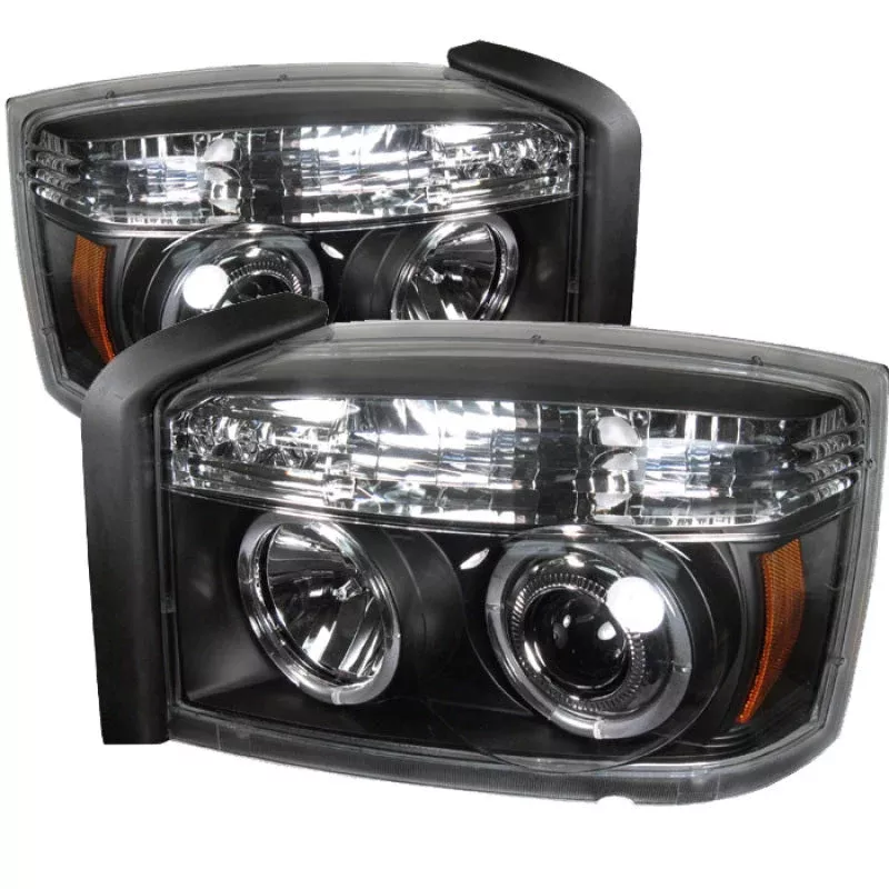 Spyder Dodge Dakota 05-07 Projector Headlights LED Halo Black High H1 Low H1 PRO-YD-DDAK05-BK 5009760