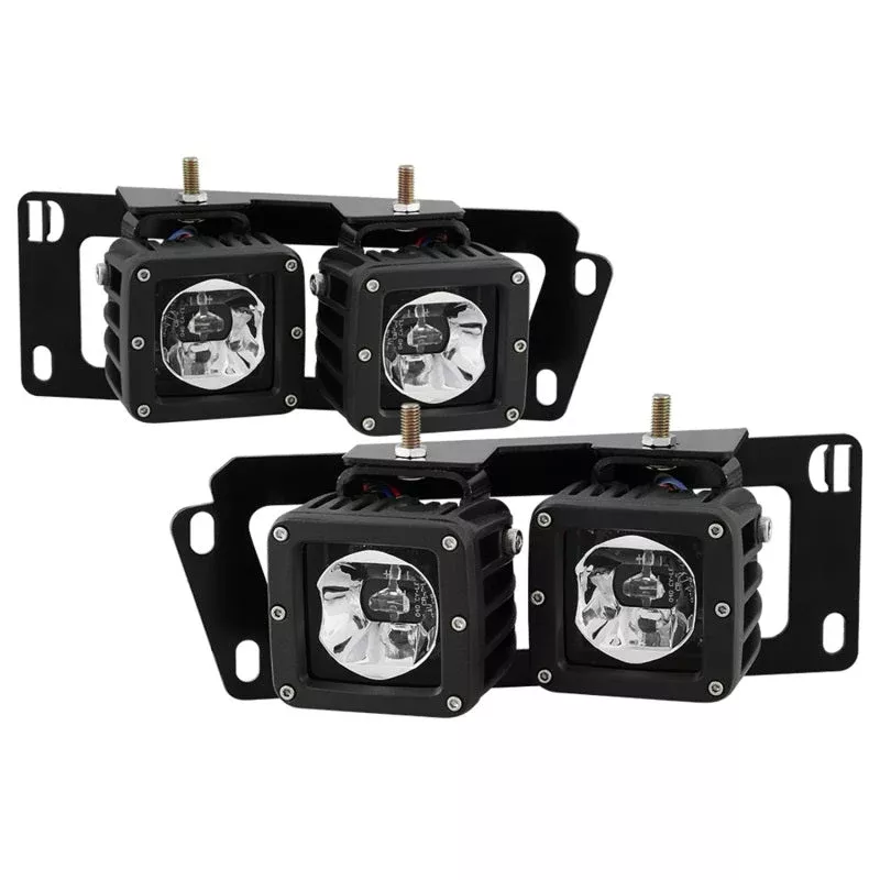 Spyder Dodge Ram 09-12 1500/10-18 2500 3500 Full LED Fog Lights w/ Bracket and Switch- Clear 9045431