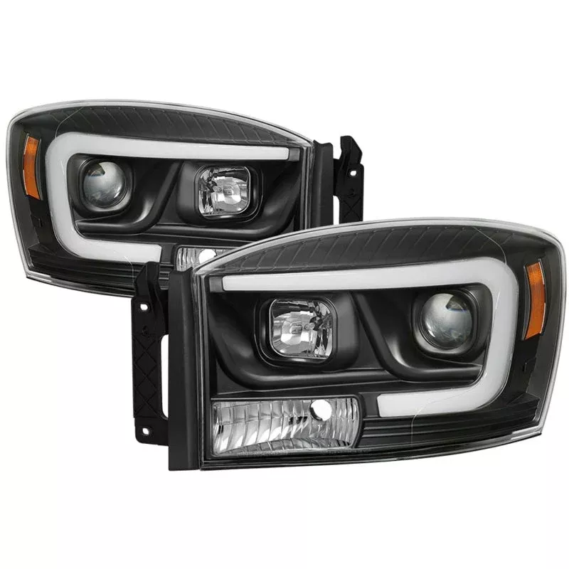 Spyder Dodge Ram 1500 06-08 V2 Projector Headlights – Light Bar DRL – Black (PRO-YD-DR06V2-LB-BK) 5085306