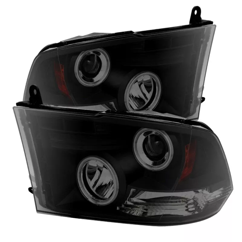 Spyder Dodge Ram 1500 09-14 Projector Halogen Model- CCFL Halo LED – Blk Smke PRO-YD-DR09-CCFL-BSM 5078810