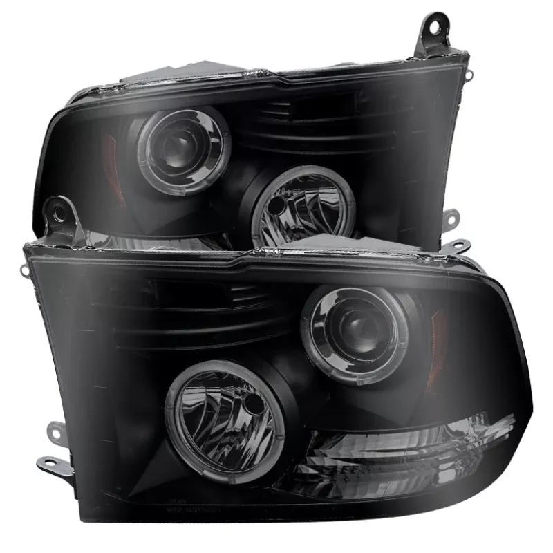 Spyder Dodge Ram 1500 09-14 Projector Headlights Halogen- LED Halo LED – Blk Smke PRO-YD-DR09-HL-BSM 5078407