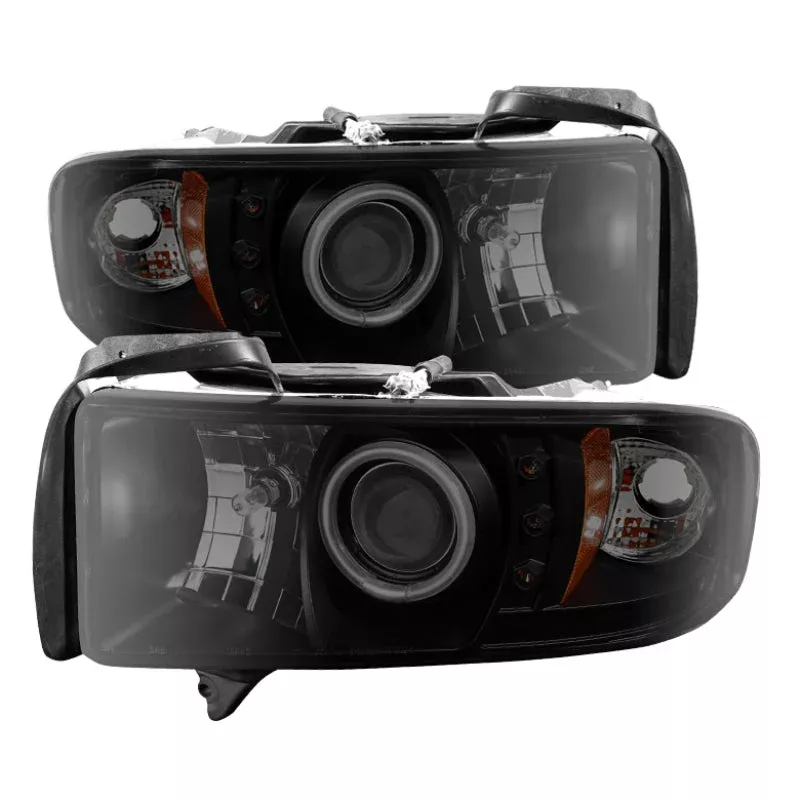 SPYDER Dodge Ram 1500 94-01 Projector Headlights CCFL Halo LED Blk Smke PRO-YD-DR94-CCFL-AM-BSM 5078827