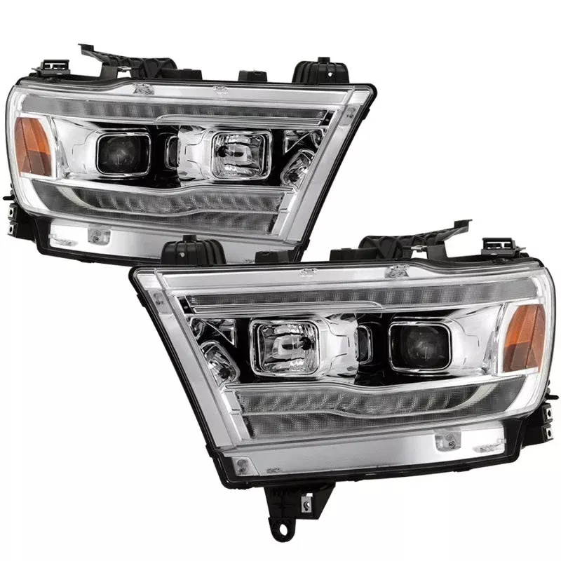 Spyder Dodge Ram 19-20 Halogen Model Projector Headlights Chrome PRO-YD-DR19HALSI-SEQ-BK 5087393