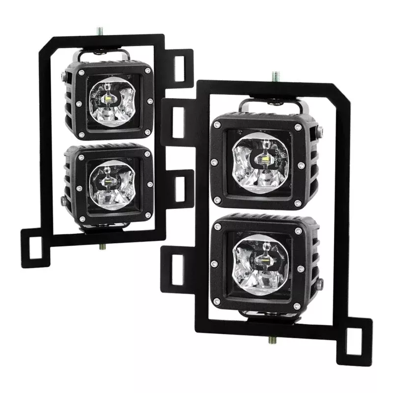 Spyder Dodge Ram 2013-2018 1500 Only Full LED Fog Lights W/Bracket and Universial Switch- Clear 9045424