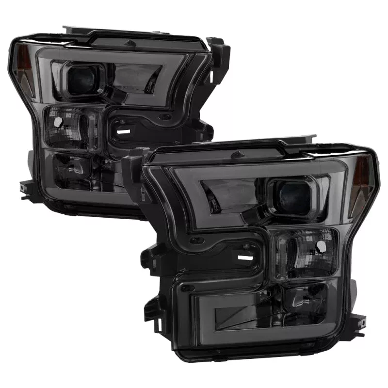 Spyder Ford F150 2015-2017 Projector Headlights – Light Bar DRL LED – Smoke PRO-YD-FF15015-LBDRL-SM 5083678